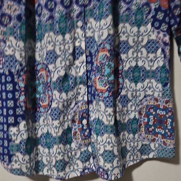 Chico's Multicolor Patterned Button Down Shirt 2 - Picture 3 of 5
